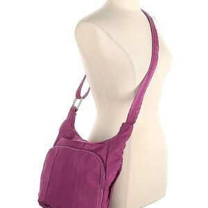 Travelon Pink RFID Blocking Crossbody Bag with Adjustable Strap